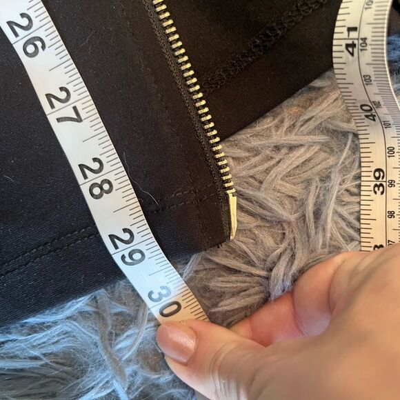 Peruzzi Black Full Front Zip Pencil Skirt Size S - Picture 4 of 5